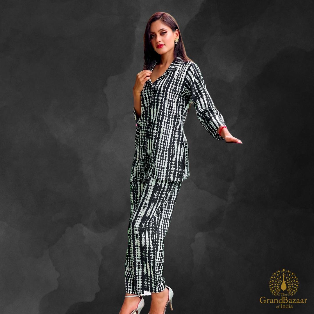 Elegant Black Cotton Co-ord Set (CST-23-S24)