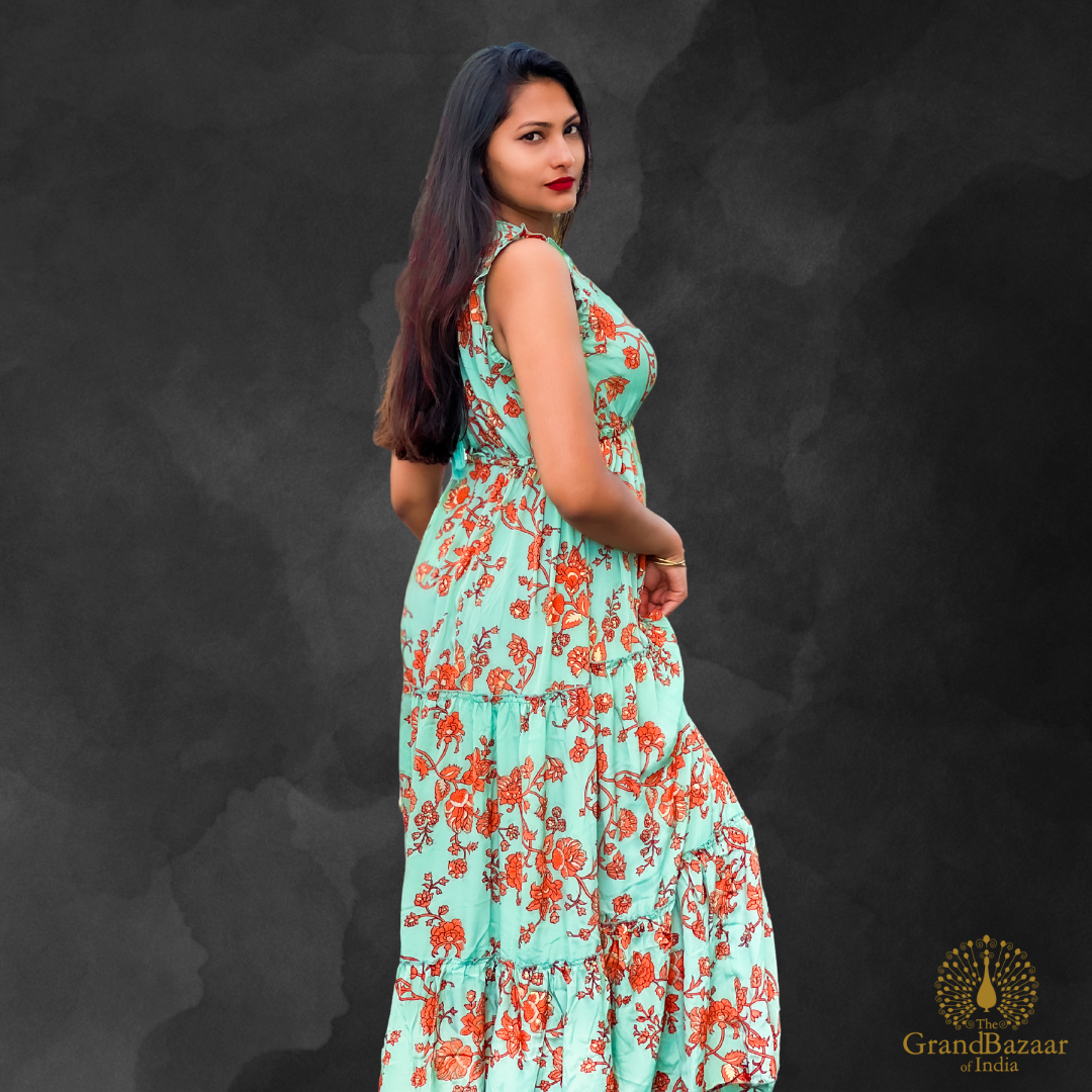 Silk Free-Size Floral Maxi Dress
(LONG-SILK-DRESS-36-JL25)