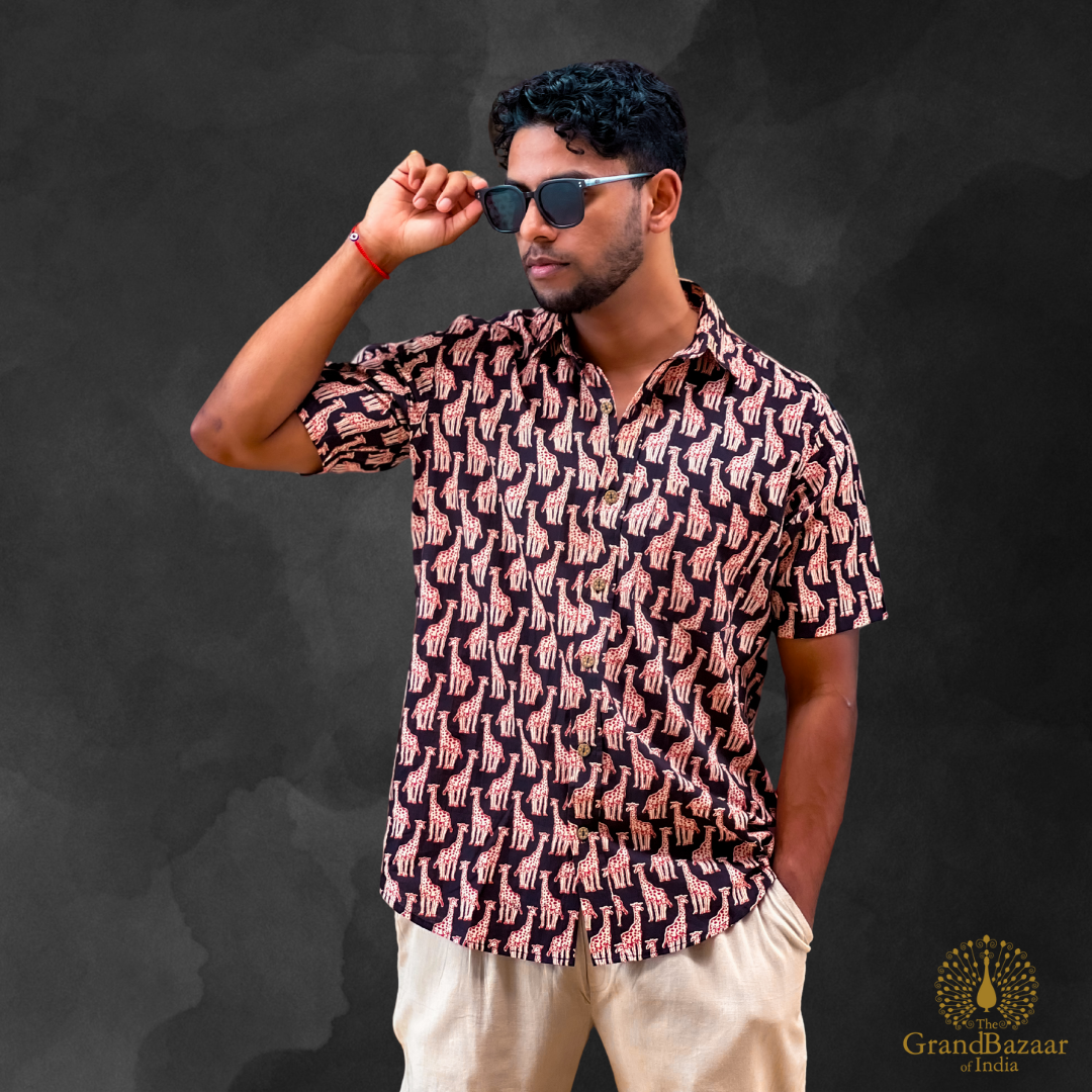 Men's Ethnic Printed Half-Sleeve Shirt -(MSHIRT-HALF-37-S24)