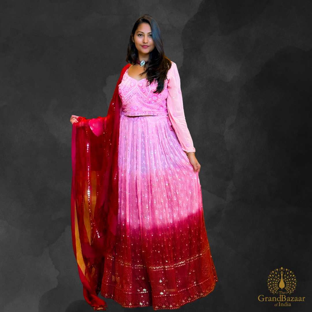 Pink Lehenga with embroidery