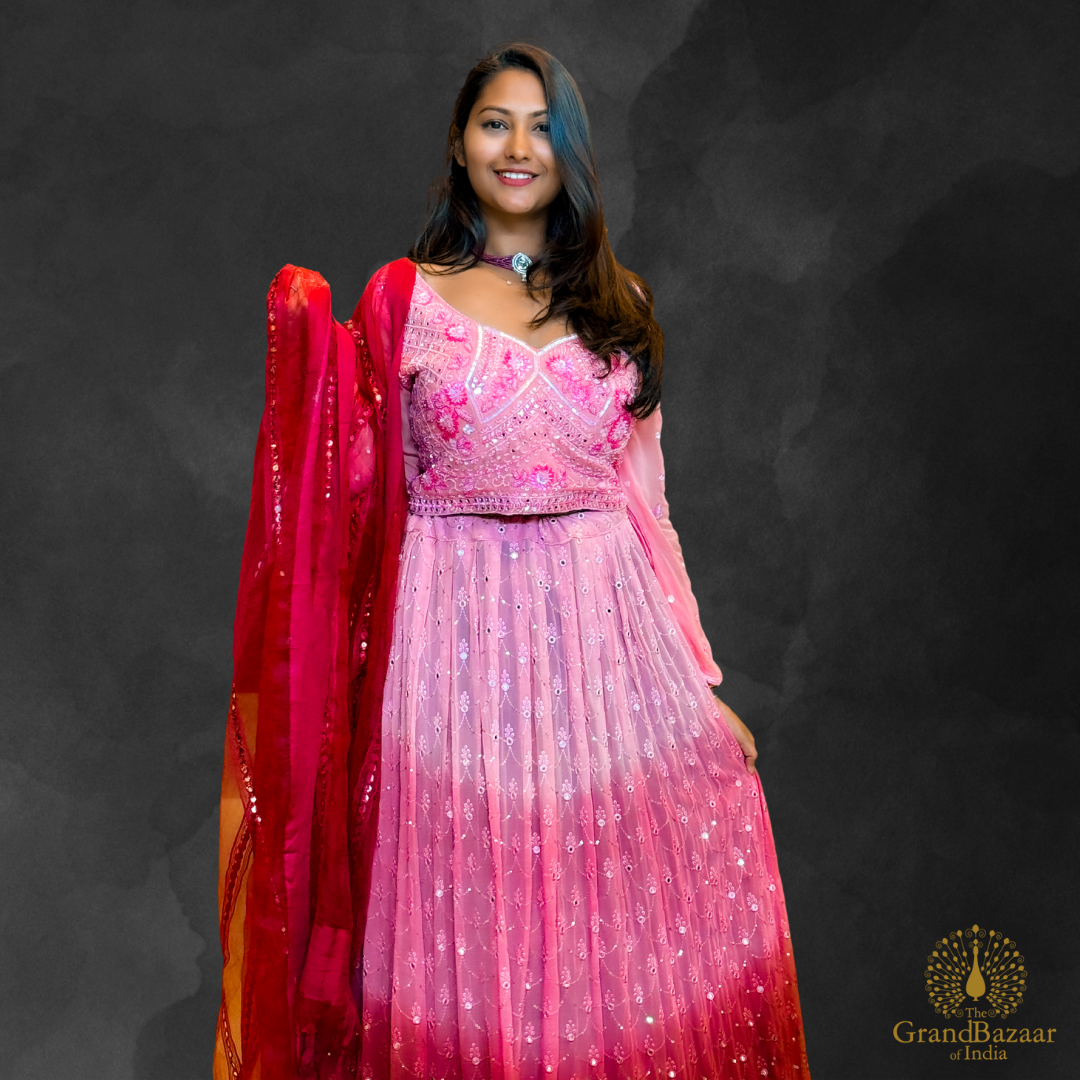 Pink Lehenga with embroidery