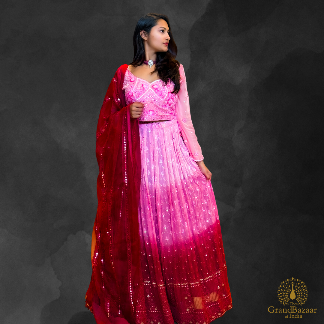 Pink Lehenga with embroidery