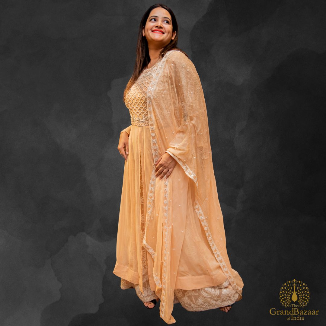 Full Embroidery Kurti with palazzo pant and dupatta