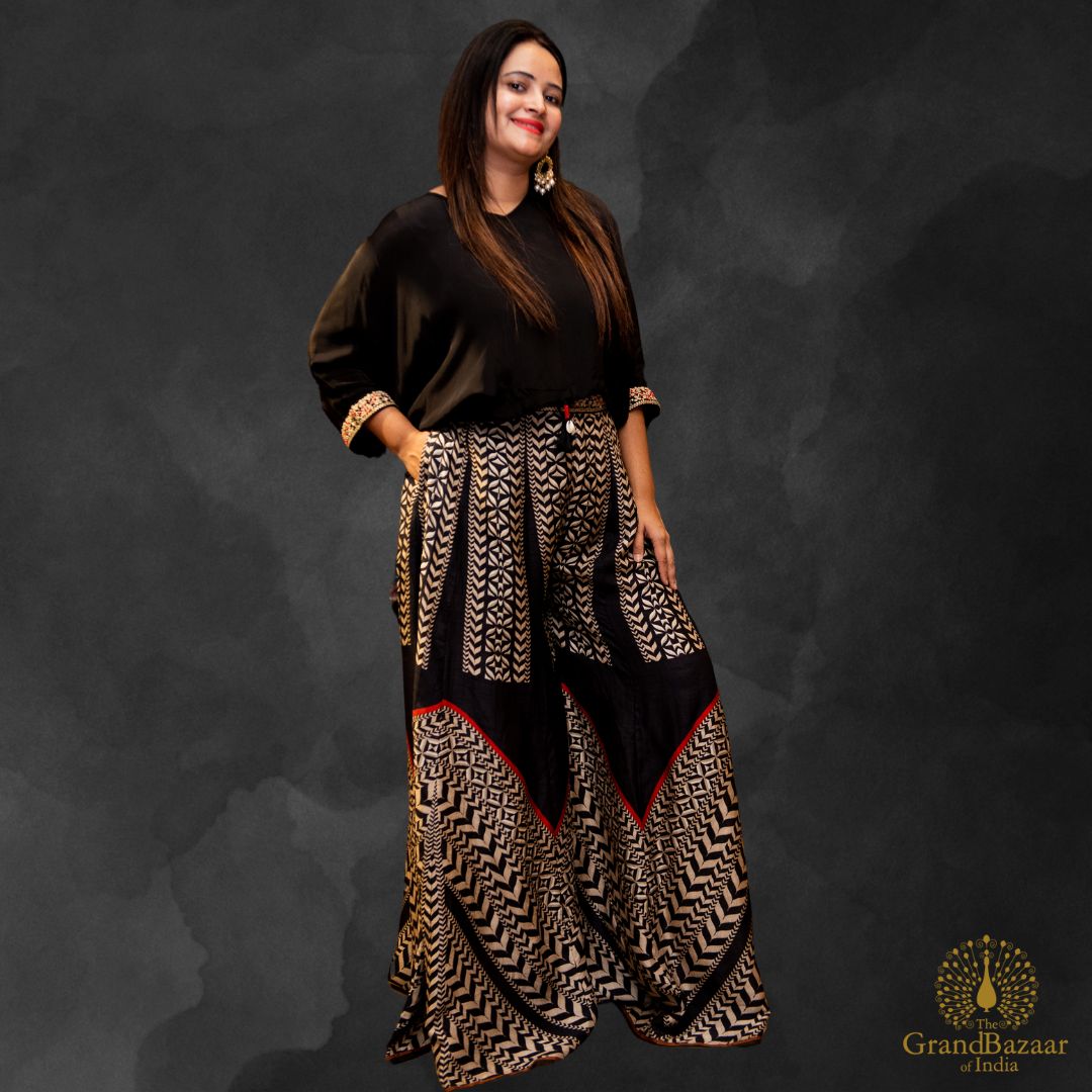 Blouse with printed Palazzo