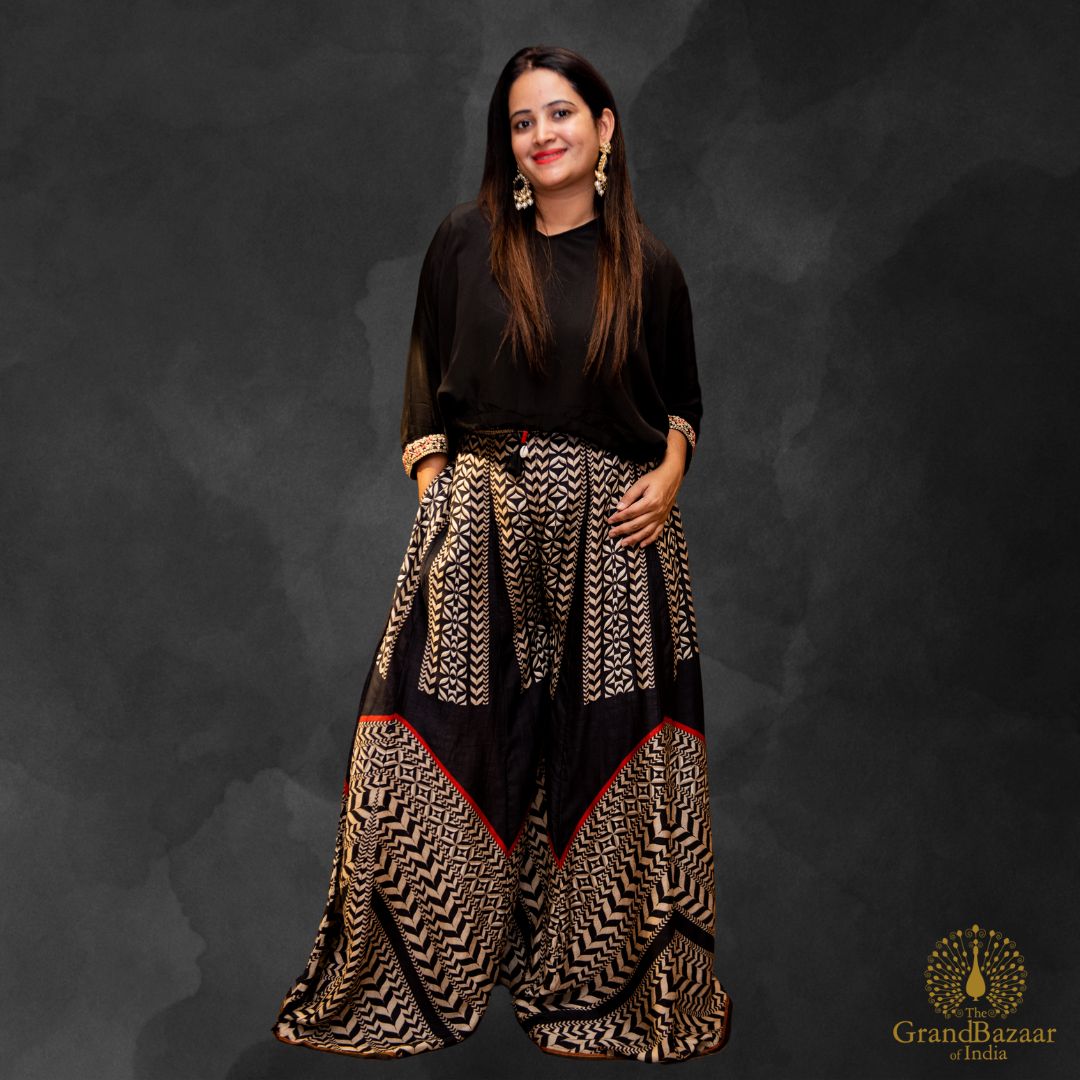 Blouse with printed Palazzo