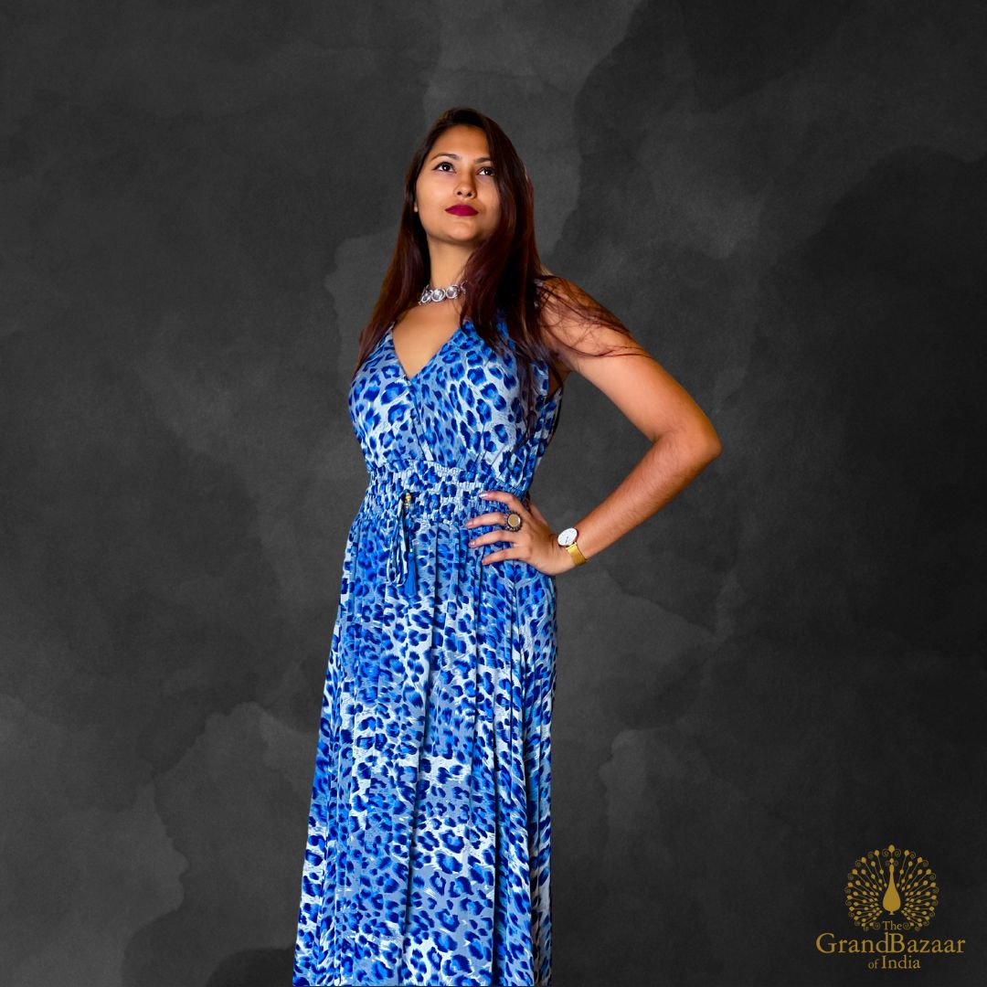 Long Silk V-neck Dress