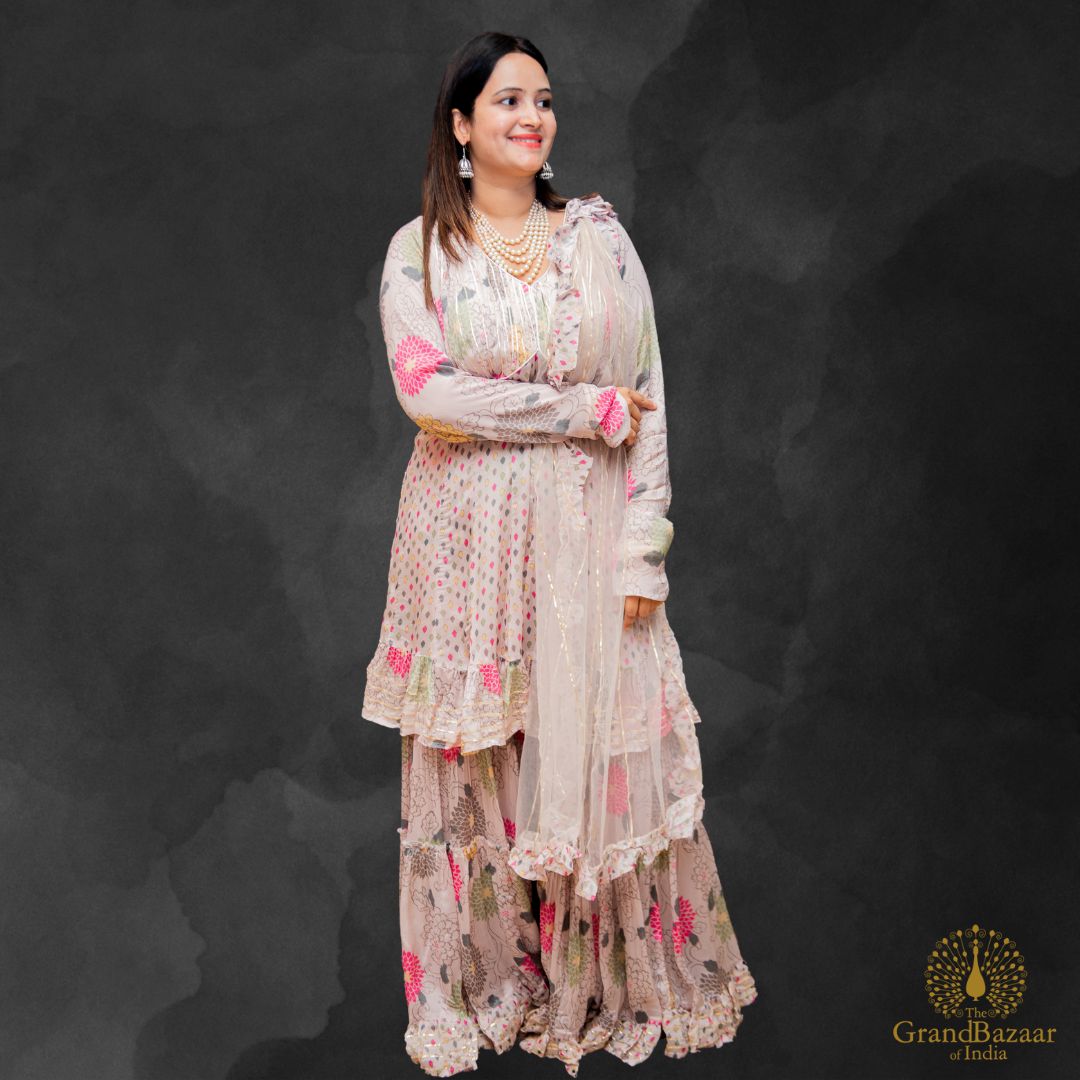 Floral Kurti full set with Dupatta and Palazzo pant