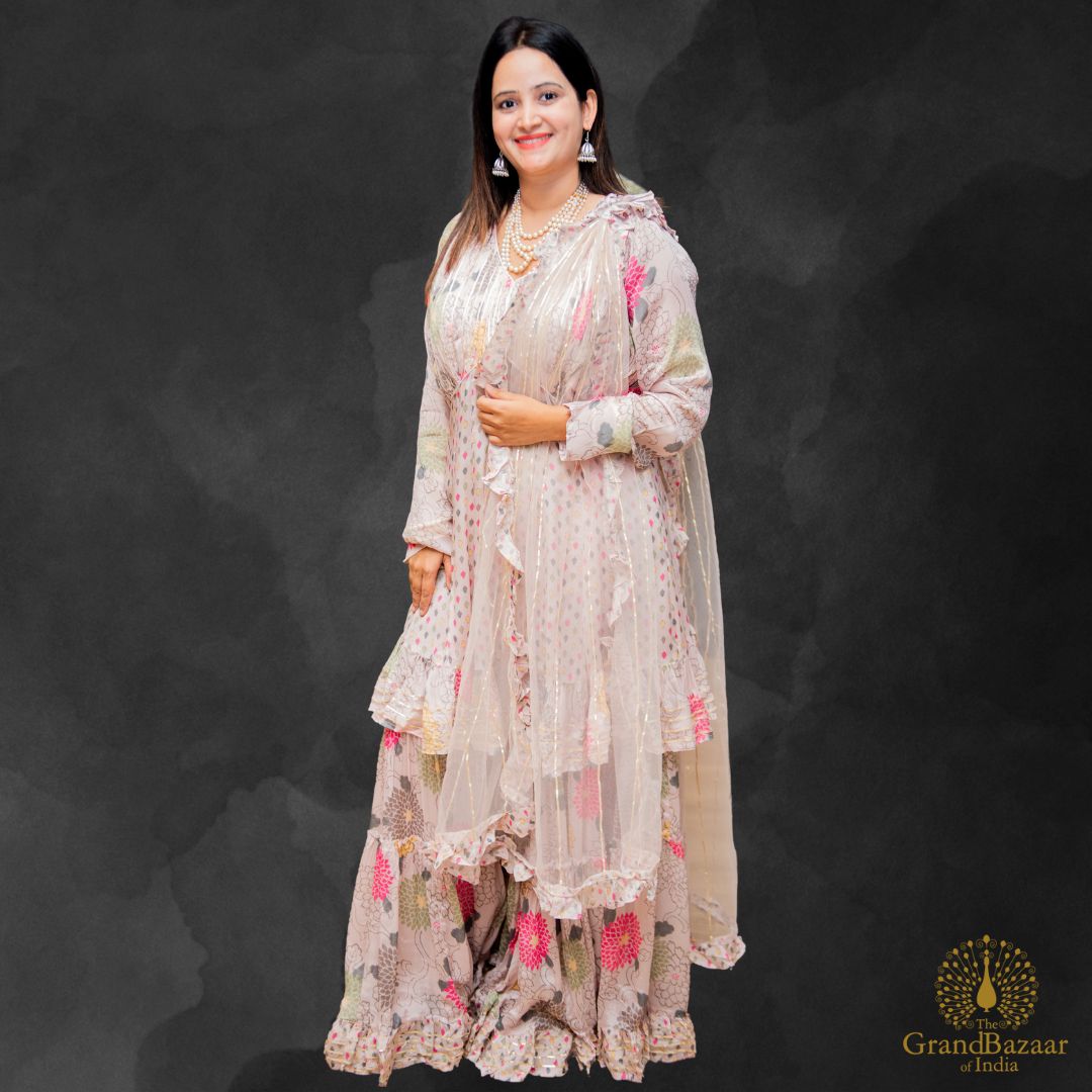 Floral Kurti full set with Dupatta and Palazzo pant