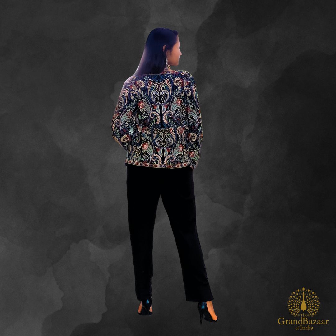 Woolen jacket with kashmiri embroidery