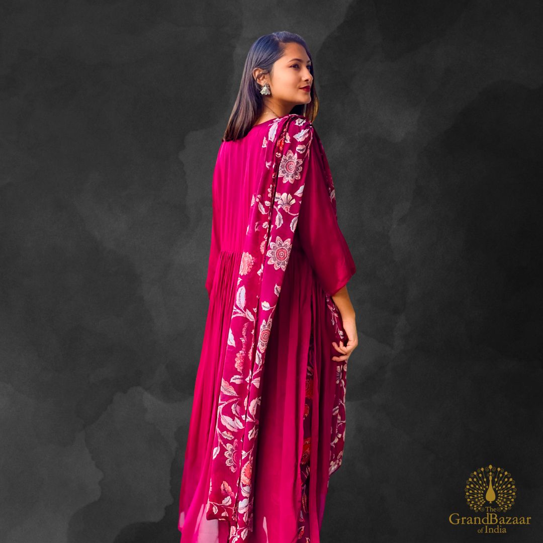 Kurti Full Set in Aubergine color