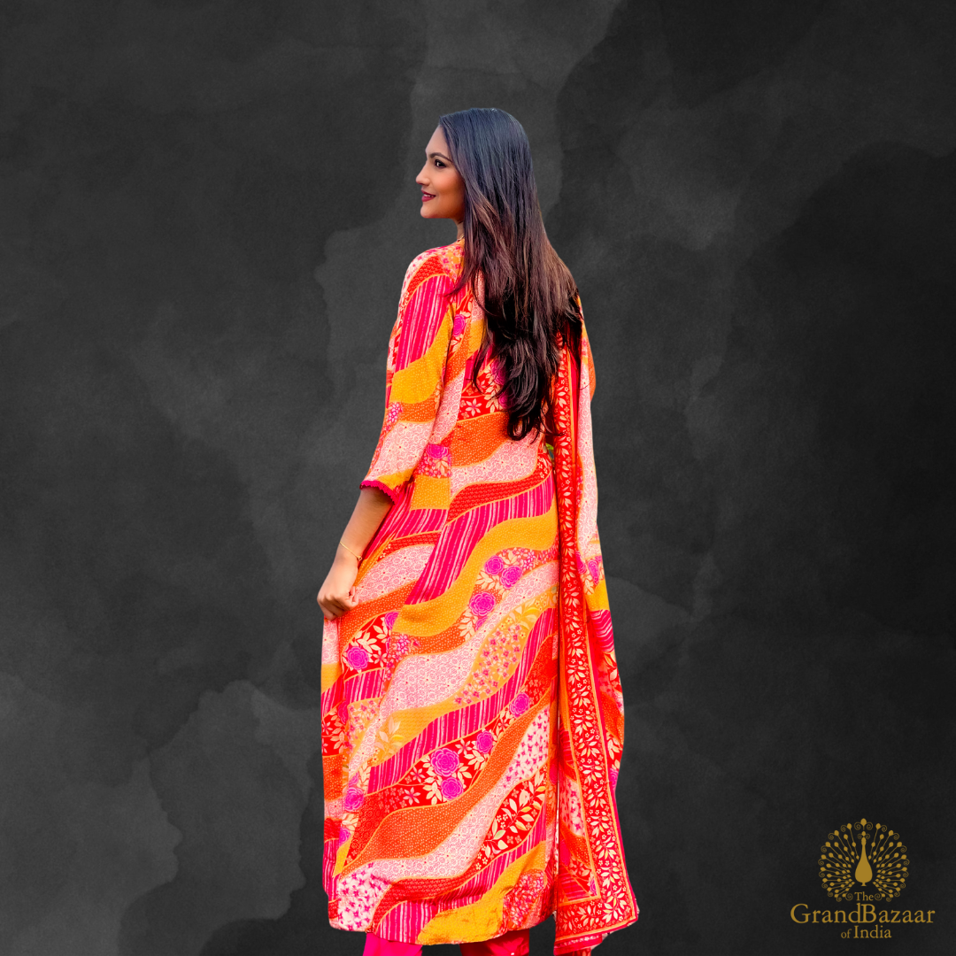 Colorful kurti full set with florals prints