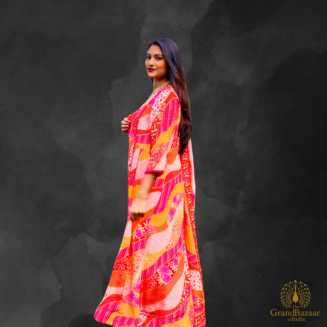Colorful kurti full set with florals prints