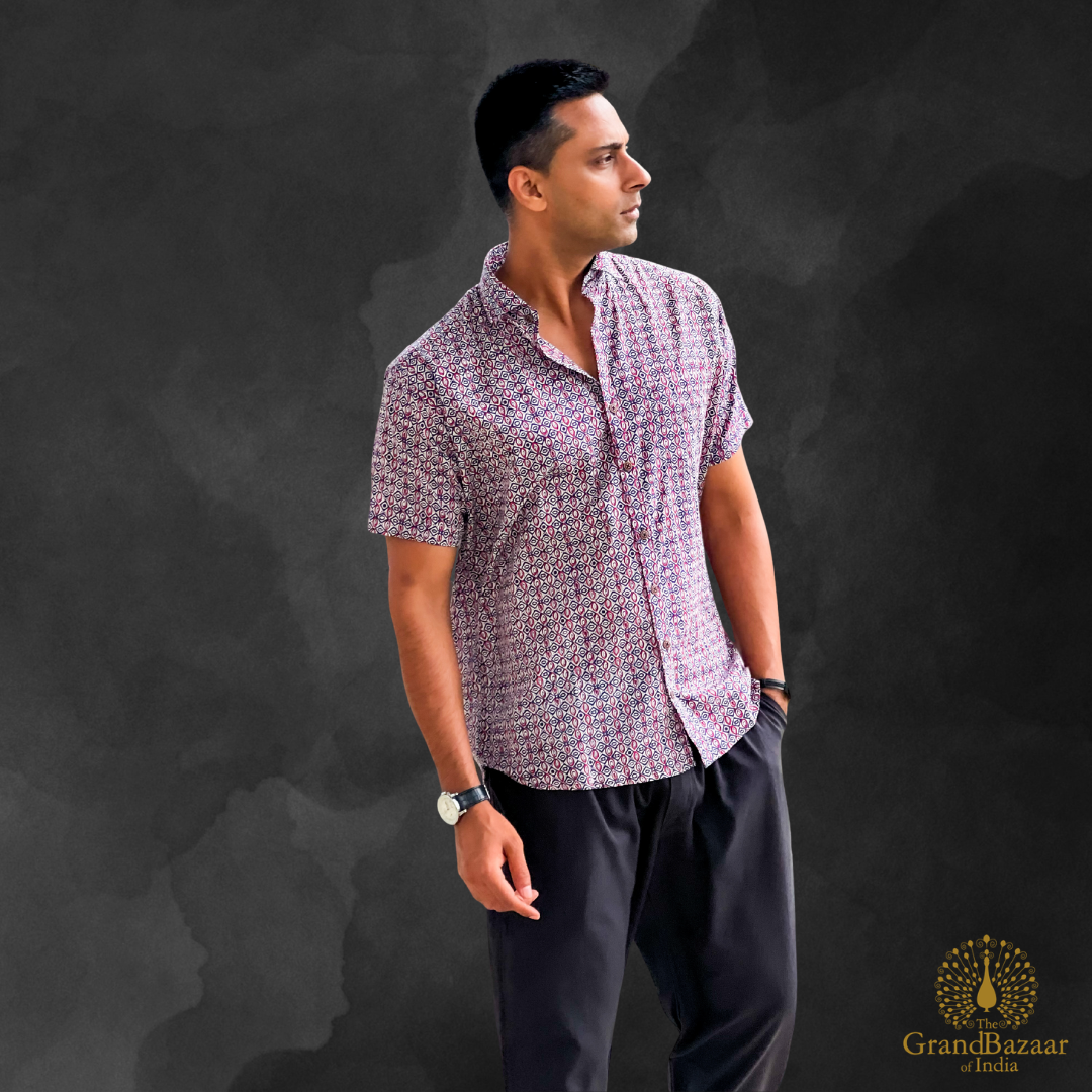 Artisan's Geometric Print Shirt (MSHIRT-HALF-37-FEB26)