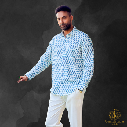Men's Premium Cotton Printed Casual Shirt - 37 S24