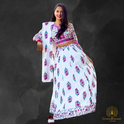 Graceful Pink Floral Lehenga Set
S24