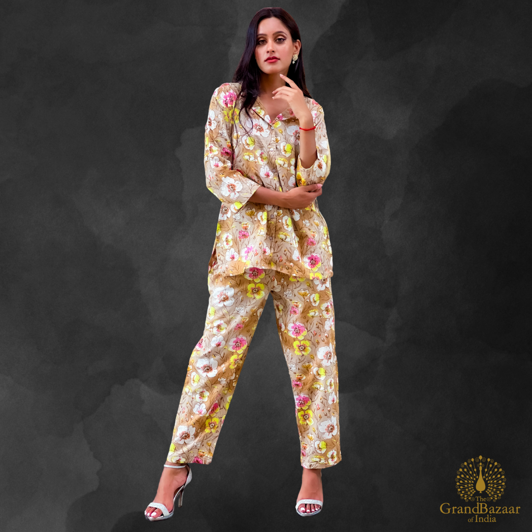 Floral Printed Ethnic Co-ord Set (CST-24-S24)