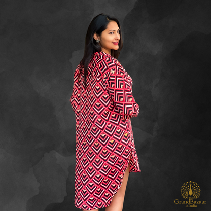 Women’s Silk Shirt Dress – Free Size (SILK-SHIRT-01-JL25)