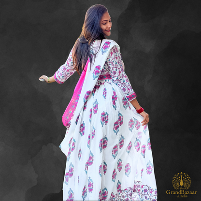 Graceful Pink Floral Lehenga Set
S24