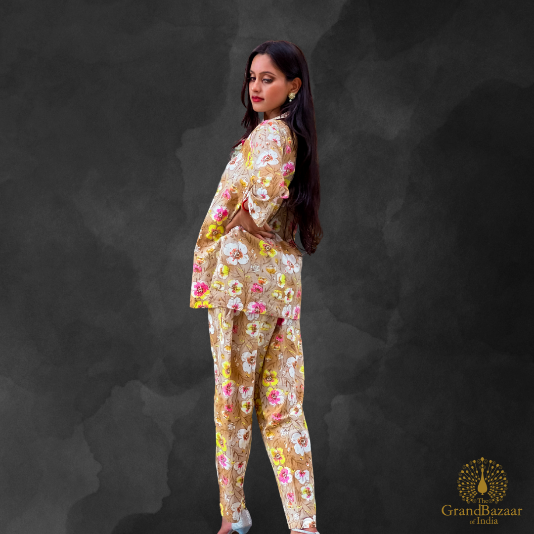 Floral Printed Ethnic Co-ord Set (CST-24-S24)