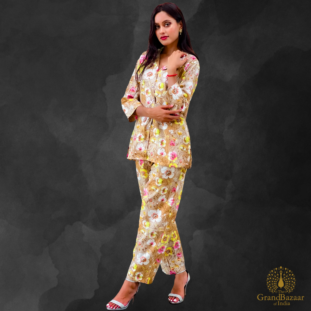 Floral Printed Ethnic Co-ord Set (CST-24-S24)