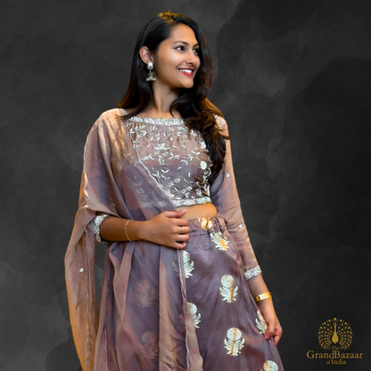 Lehenga with Silver Embroidery