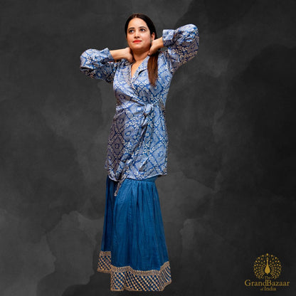 Blue Kurti with Plazzo
