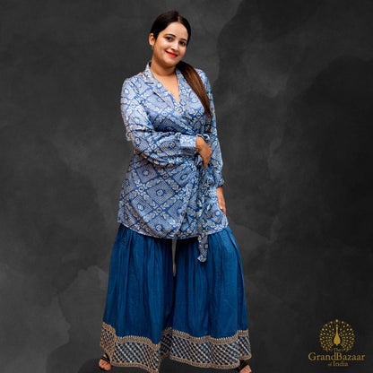 Blue Kurti with Plazzo