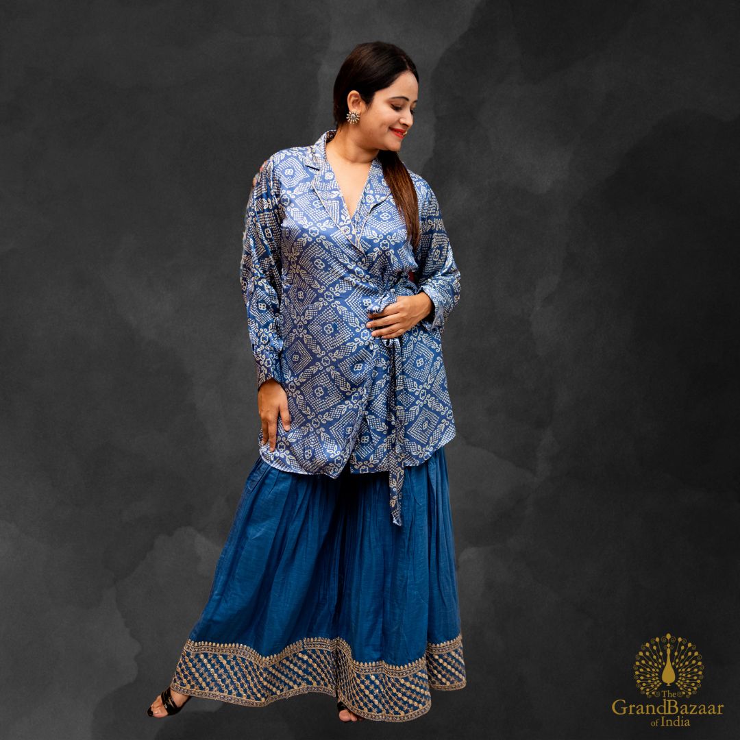 Blue Kurti with Plazzo