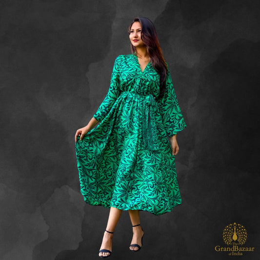Long Silk dress with belt