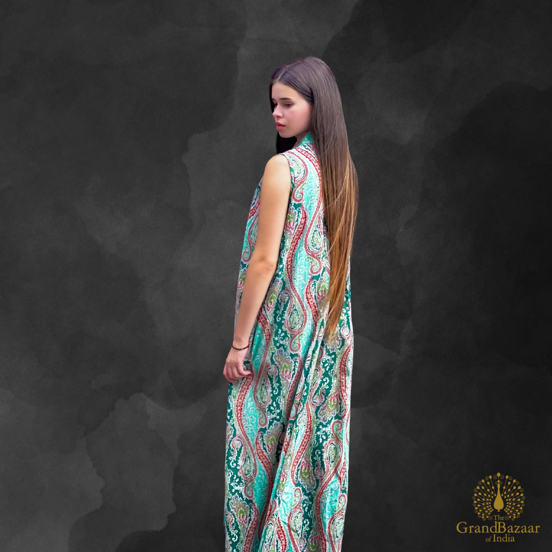 Emerald Paisley Cotton Free-Size Maxi Dress (COTTON-DRESS-01-2999-FEB26)