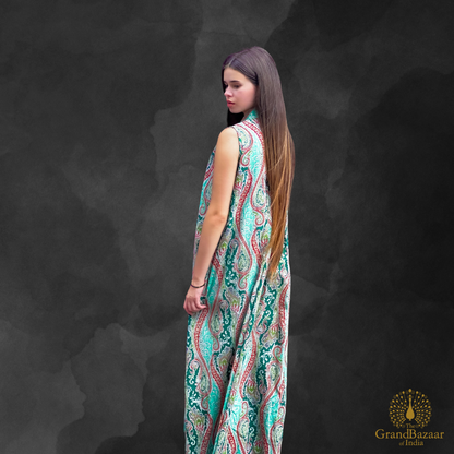 Emerald Paisley Cotton Free-Size Maxi Dress (COTTON-DRESS-01-2999-FEB26)