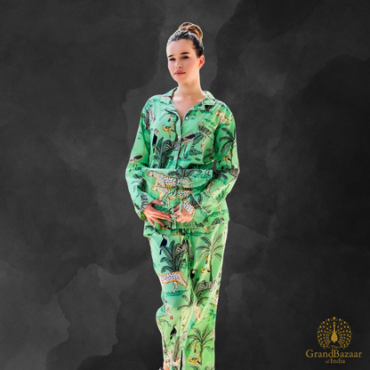 Emerald Jungle Cotton Night Suit Set (NIGHT-SUIT-07-FEB26)