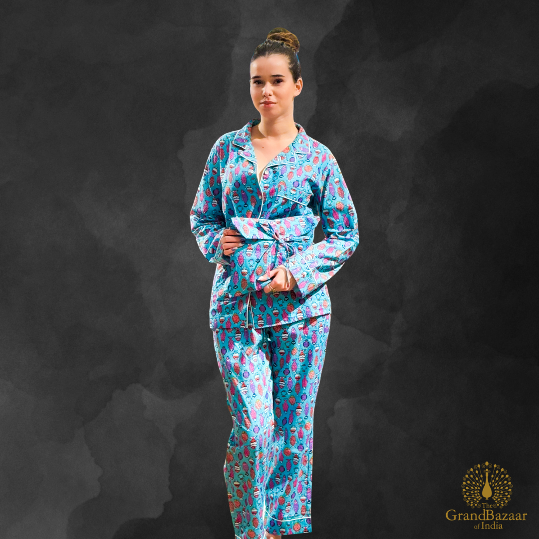 Elegant Cotton Printed Night Suit Set with Matching Pouch (NIGHT-SUIT-01-FEB26)