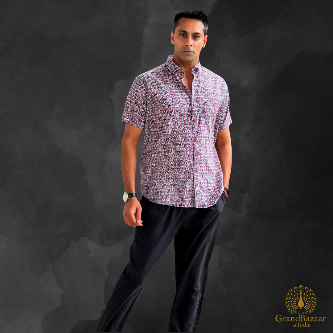 Artisan's Geometric Print Shirt (MSHIRT-HALF-37-FEB26)