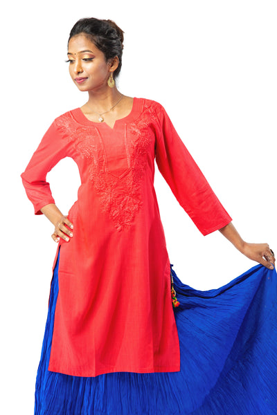 Short Red Kurti