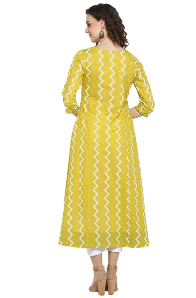 Yellow tailcut kurti