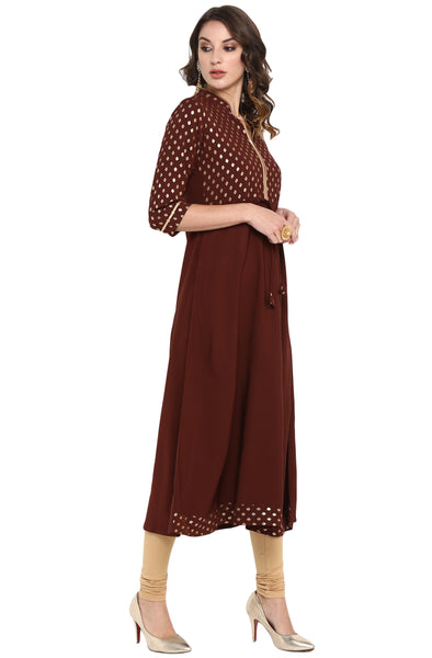 Brown Aline Kurti