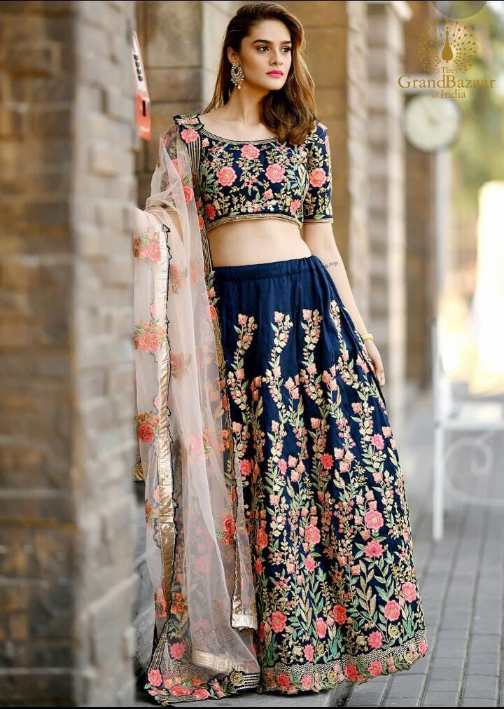 Dark Blue Lehenga