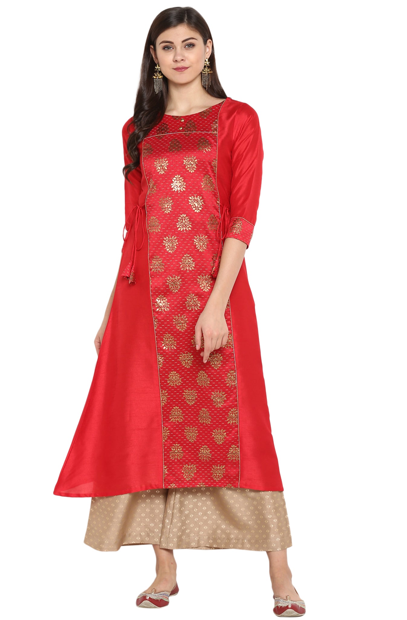 Red and Beige Kurti set