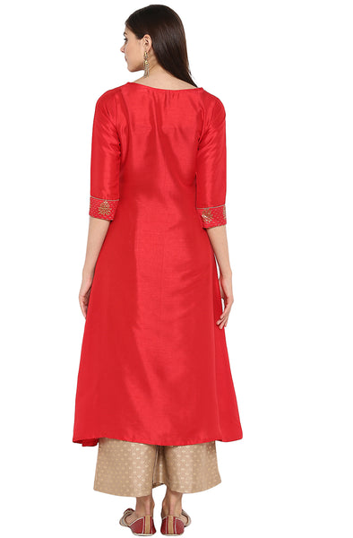 Red and Beige Kurti set