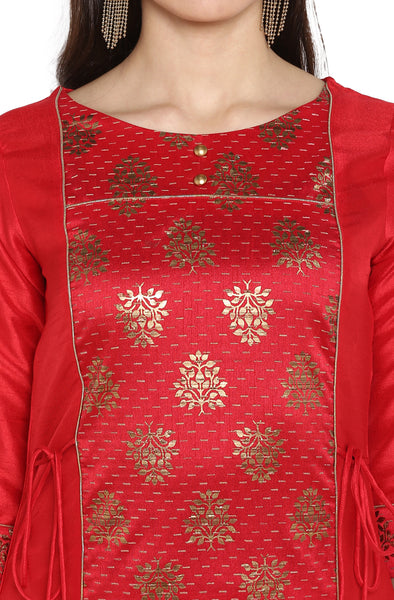 Red and Beige Kurti set