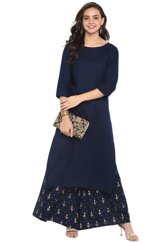 Dark Blue Kurti Set